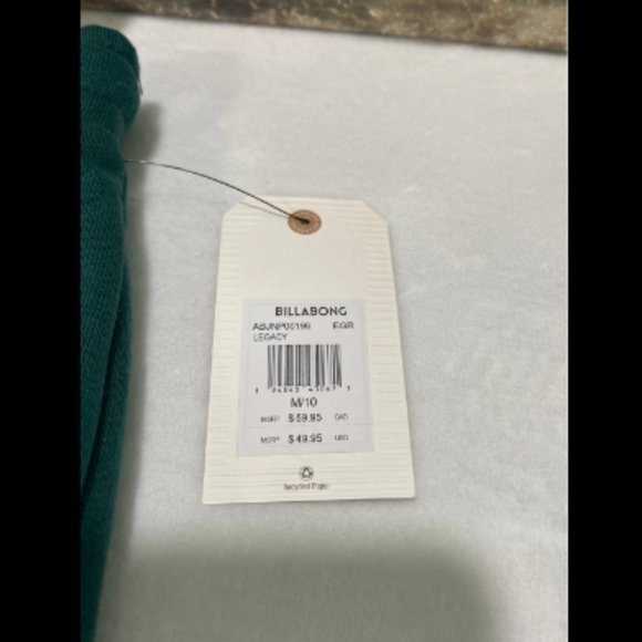 Nwt $49 Billabong Surf Legacy Classic Sweatpants Joggers Pants Lounge Green M - Picture 6 of 10